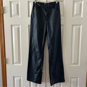 Zara Faux Leather Black Straight Leg Pants